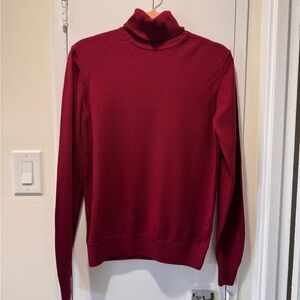 Men's Buegundy Turtleneck Sweater